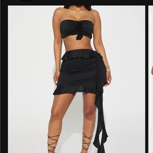 2 piece skirt set black